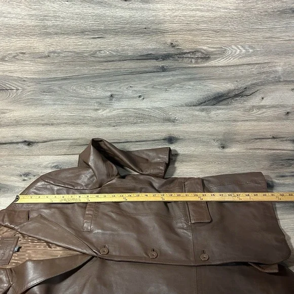 Apt 9 Leather blazer Brown Men's size 42R jacket leather sport coat - Picture 11 of 12